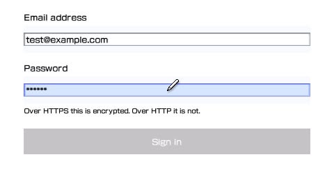 The test sign-in form being filled in on the PSP browser